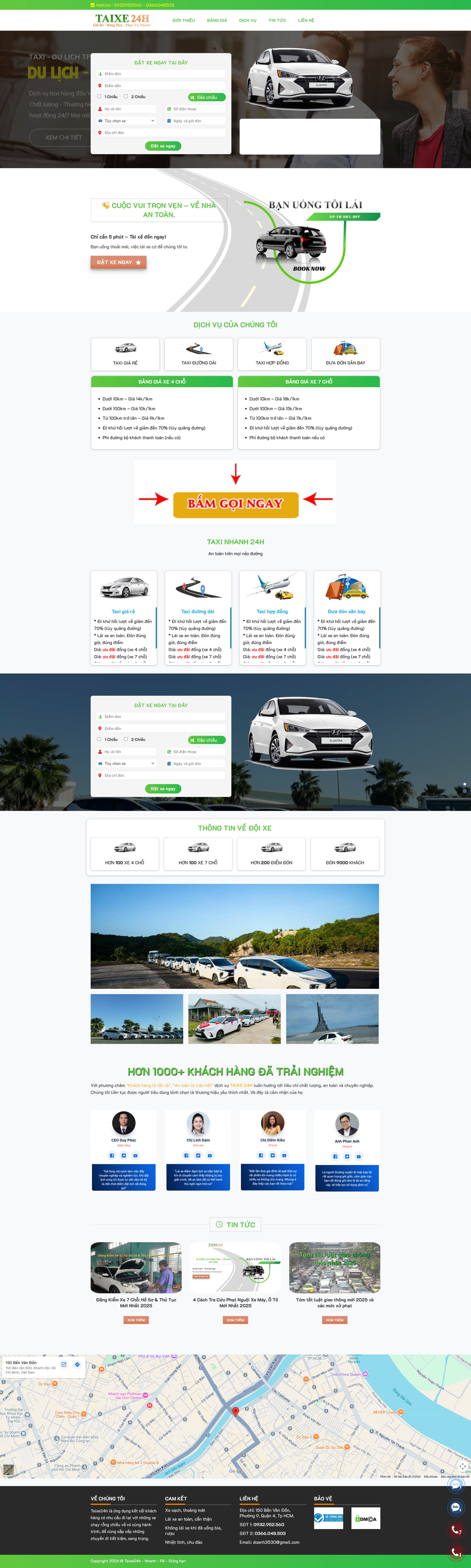 Thiết kế Website Taxi Đặt Xe Dịch Vụ 6 Giao diện website Taxi đặt xe dịch vụ