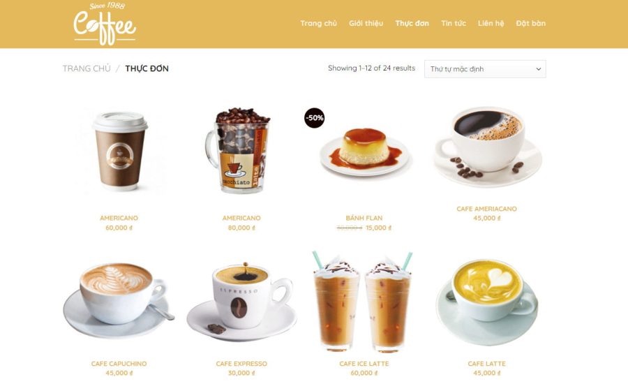 Theme wordpress ban caphe1