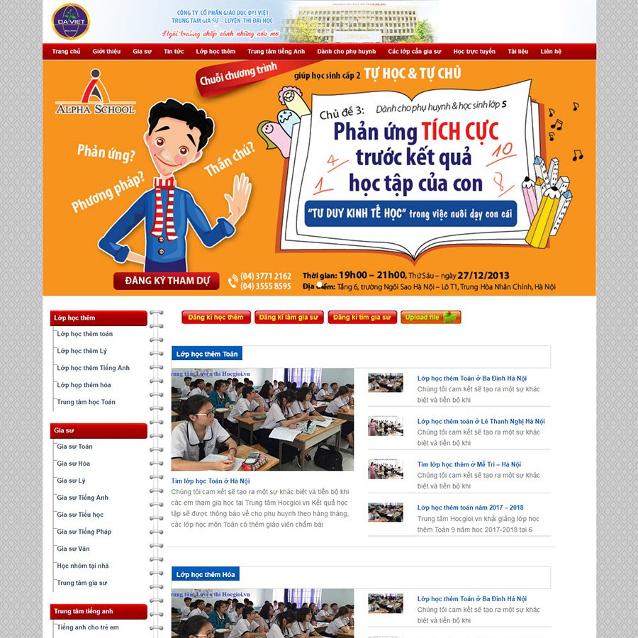 Mẫu thiết kế website trung tâm gia sư 1 Mẫu thiết kế website trung tâm gia sư
