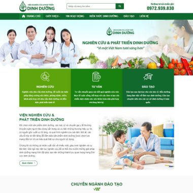 Mẫu thiết kế website giới thiệu 02 - giới thiệu viện nghiên cứu