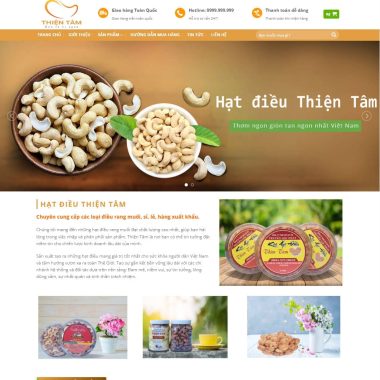 Mẫu thiết kế website nông sản hạt điều 01