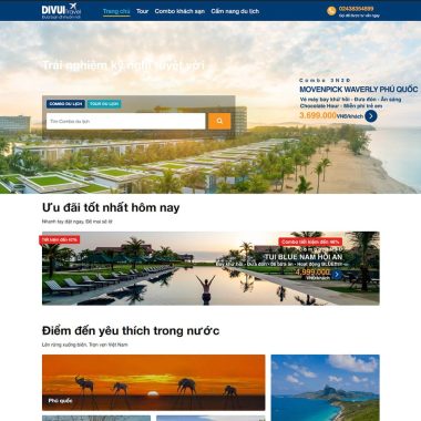 Mẫu website du lịch Ivivu đẹp mắt - sang trọng