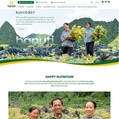 Mẫu thiết kế website nguyên liệu sạch - organic giống hanuti