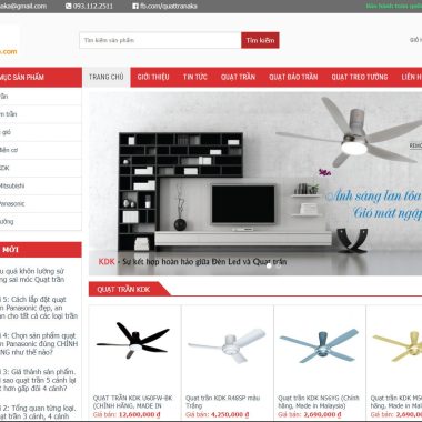 Mẫu theme wordpress bán quạt trần đẹp