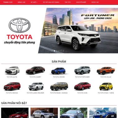 Theme wordpress bán xe toyota đẹp