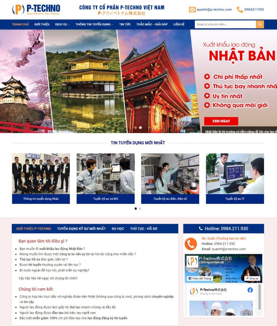 theme wordpress cong ty xuat khau lao dong dep