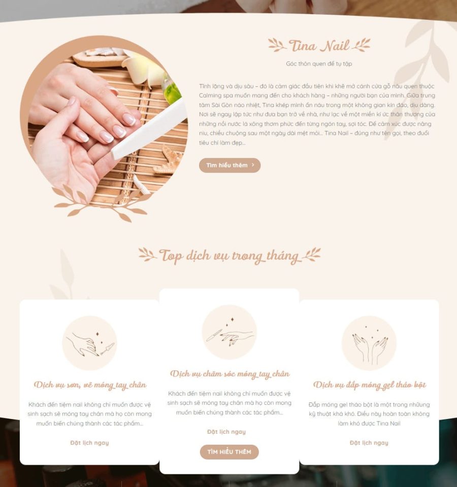 theme wordpress dich vu nail dep