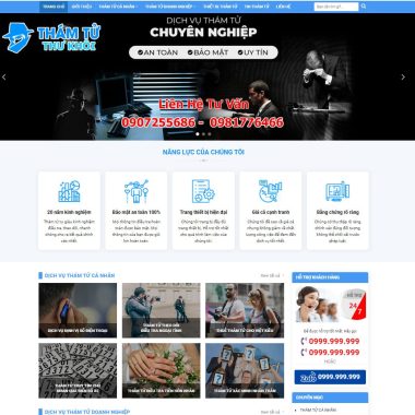 Theme wordpress dịch vụ thám tử đẹp