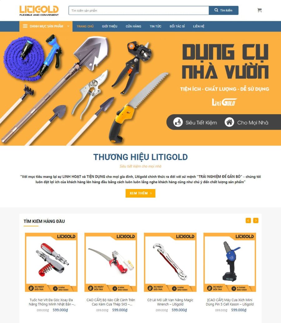 Theme wordpress dụng cụ làm vườn đẹp