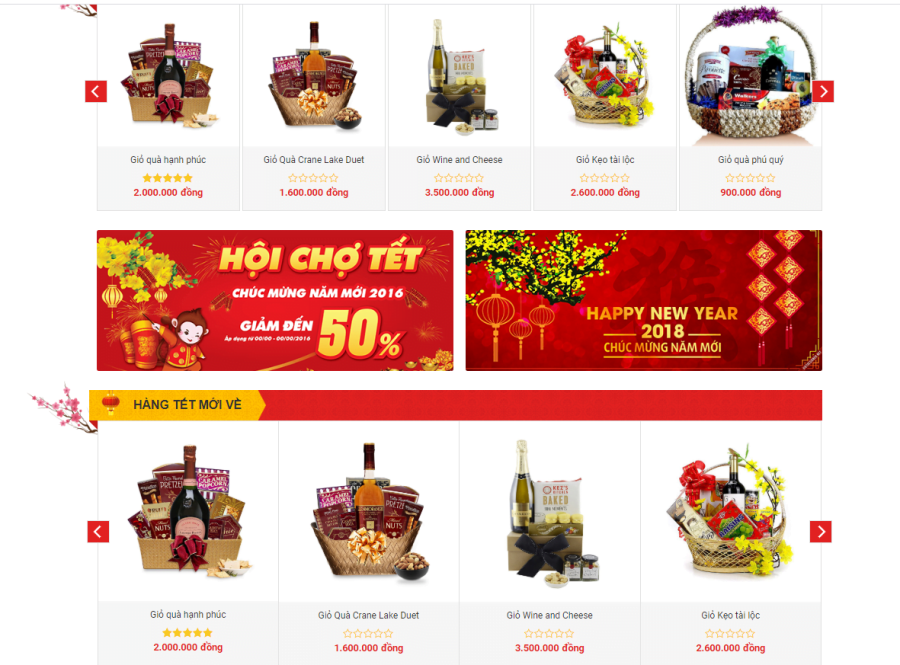 theme wordpress gioi thieu san pham qua tet