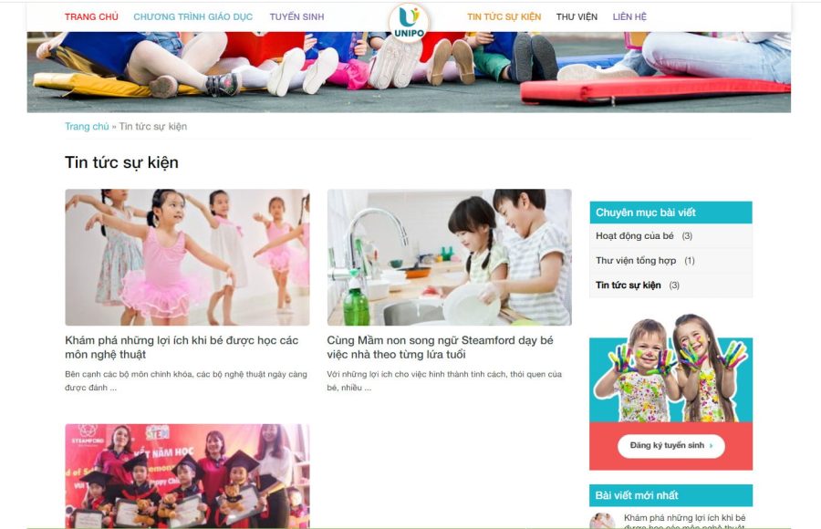 theme wordpress trung tam anh van dep