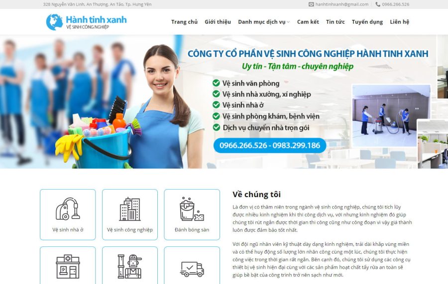 theme wordpress ve sinh cong nghiep