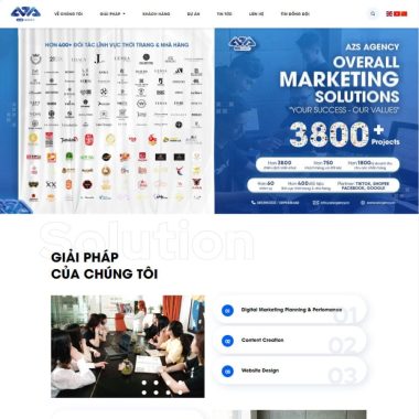 Mẫu thiết kế website công ty marketing, agency digital, thiết kế web