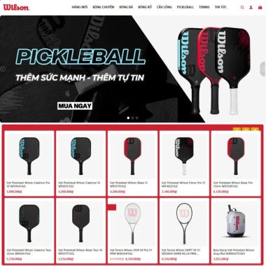 Mẫu thiết kế Website bán vợt, phụ kiện pickeball