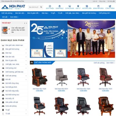 Mẫu thiết kế Website đồ nội thất Hòa Phát