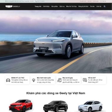 Mẫu thiết kế website bán xe geely