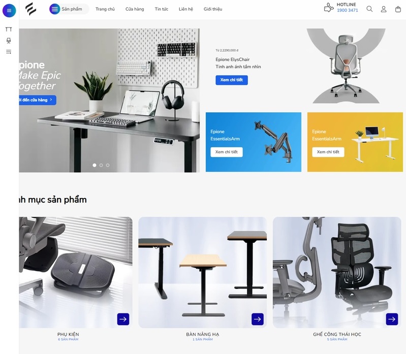 Mẫu Thiết Kế Website bán ghế công thái học 1 Mẫu Thiết Kế Website bán ghế công thái học