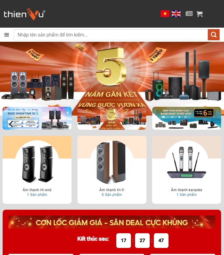 Mẫu Thiết Kế Website Bán Sản Phẩm Audio Âm Thanh 01 Chuẩn SEO, Chuyên Nghiệp 1 Mẫu Thiết Kế Website bán sản phẩm audio âm thanh 01
