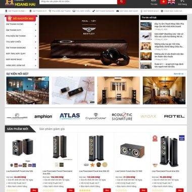 Mẫu Thiết Kế Website bán sản phẩm audio âm thanh