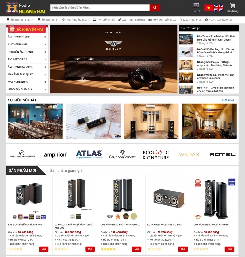 Mẫu Thiết Kế Website Bán Sản Phẩm Audio Âm Thanh Chuẩn SEO, Chuyên Nghiệp 1 Mẫu Thiết Kế Website bán sản phẩm audio âm thanh