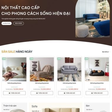 Mẫu Thiết Kế Website bán sofa bed