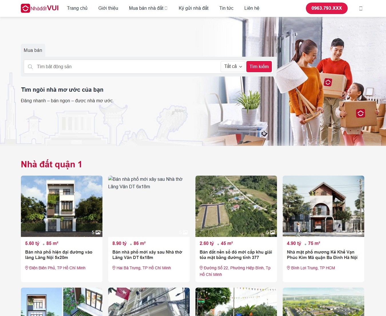 Mẫu Thiết Kế Website Bất Động Sản 072 Chuẩn SEO Đẹp Hiện Đại 1 Mẫu Thiết Kế Website bất động sản 072