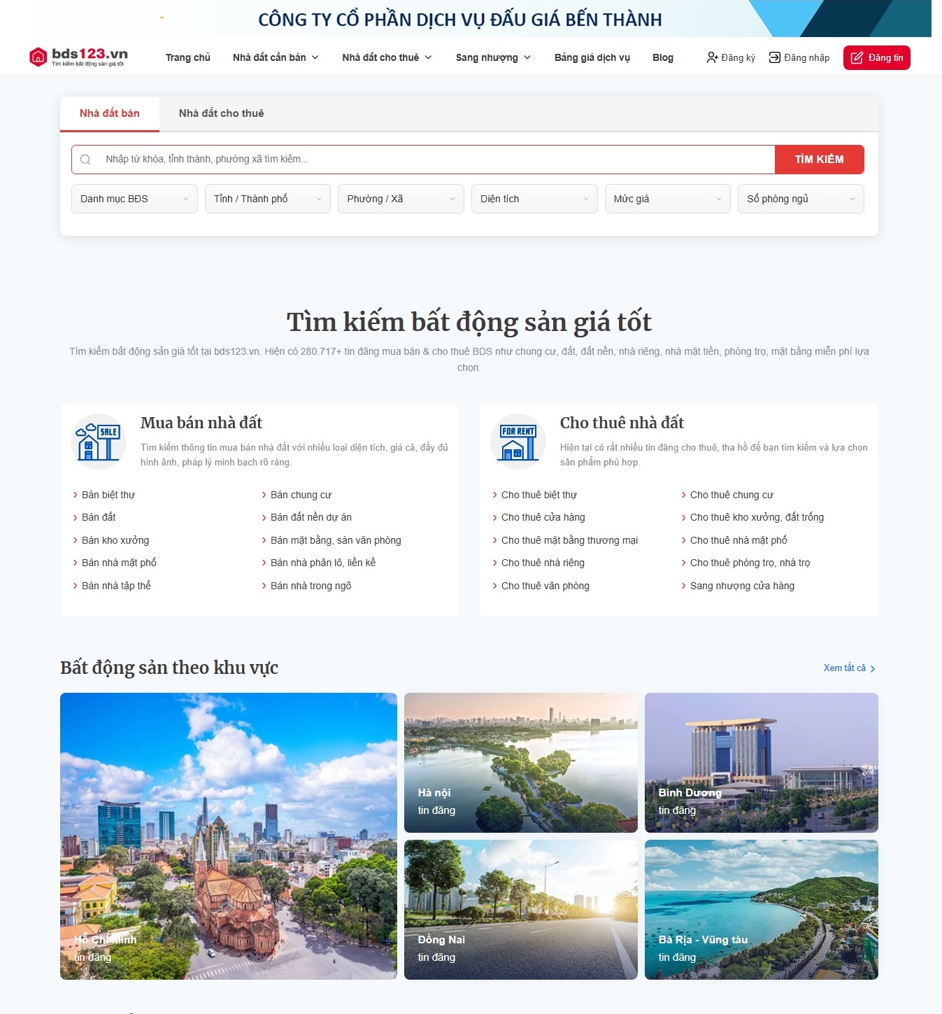Mẫu Thiết Kế Website Bất Động Sản Có Đăng Tin Chuẩn SEO 1 Mẫu Thiết Kế Website bất động sản có đăng tin