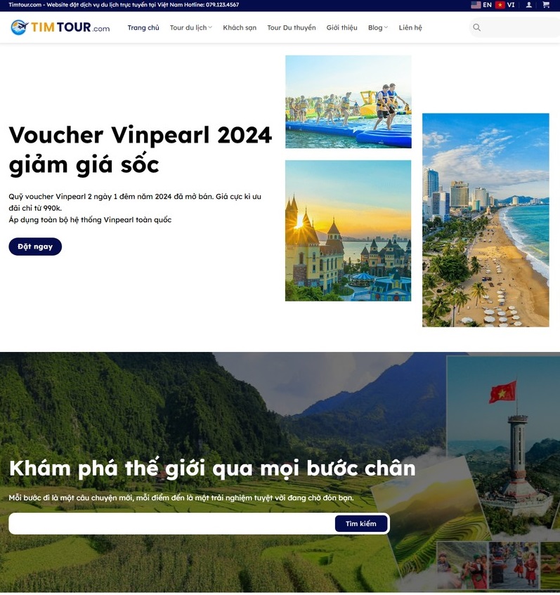 Mẫu Thiết Kế Website Du Lịch 34 Chuẩn SEO, Đặt Tour Online Chuyên Nghiệp 1 Mẫu Thiết Kế Website du lịch 34
