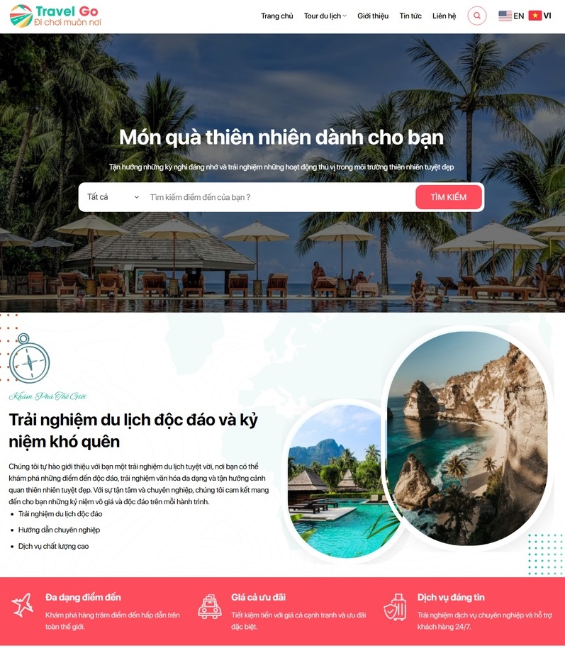 Mẫu Thiết Kế Website Du Lịch Cao Cấp 31 Chuẩn SEO, Giao Diện Sang Trọng 1 Mẫu Thiết Kế Website du lịch cao cấp 31