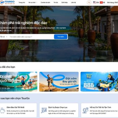 Mẫu Thiết Kế Website du lịch , đặt vé tham quan – mẫu 30