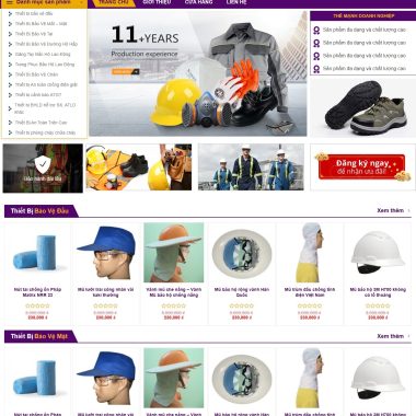 Mẫu Thiết Kế Website thiết bị bảo hộ