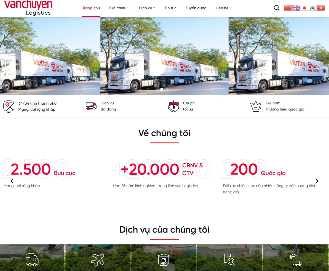 Mẫu Thiết Kế Website Vận Chuyển 03 Chuẩn SEO, Chuyên Nghiệp Cho Doanh Nghiệp Logistics 1 Mẫu Thiết Kế Website vận chuyển 03