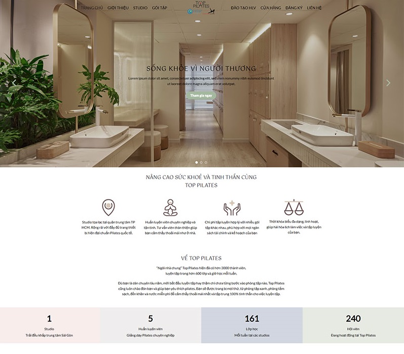 Mẫu Thiết Kế Website Yoga 02 Chuyên Nghiệp, Chuẩn SEO, Đặt Lịch Tập Online 1 Mẫu Thiết Kế Website yoga 02