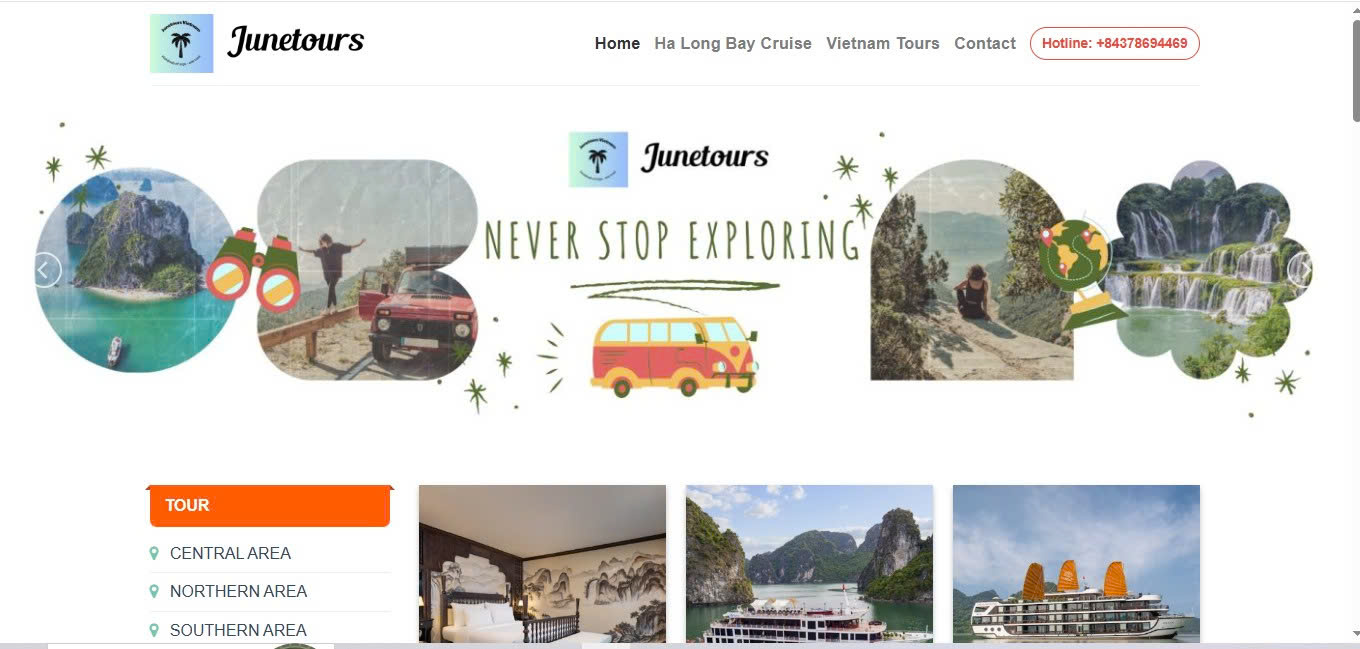 Website du lich junetours.vn