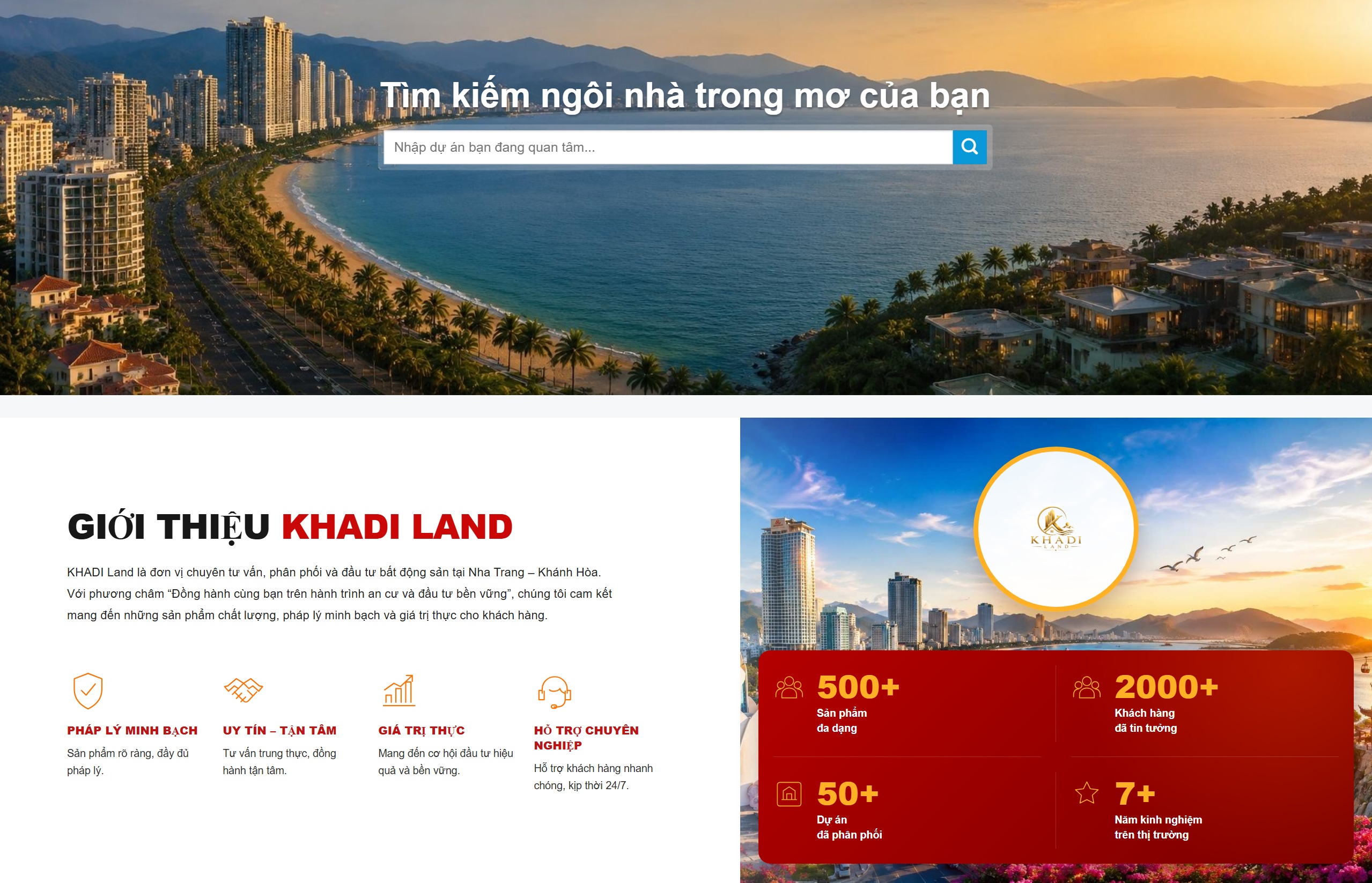 website bất động sản - khadiland